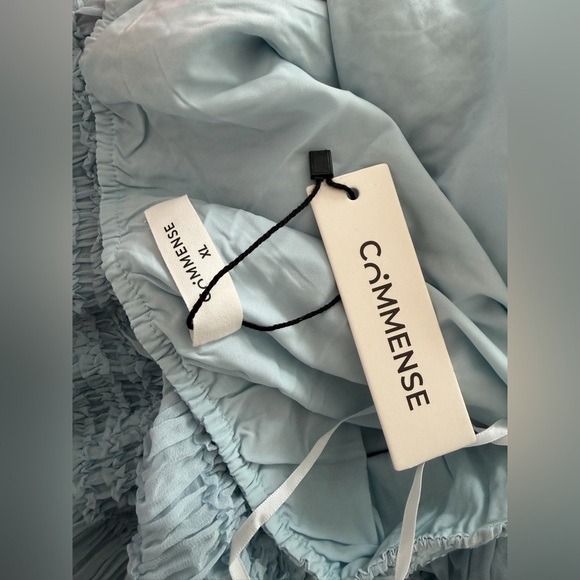 COMMENSE Light Blue Halter Ruched Dress - Picture 9 of 9